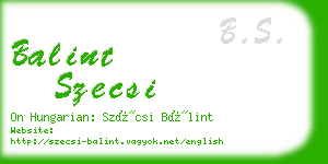 balint szecsi business card